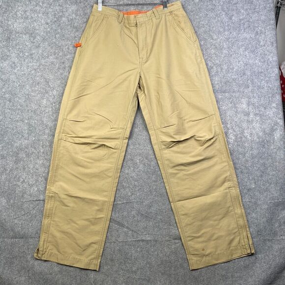 Vintage Gap Pants Y2K 33x32 Baggy Wide Leg Cotton Nylon Cargo Skater - Picture 1 of 12